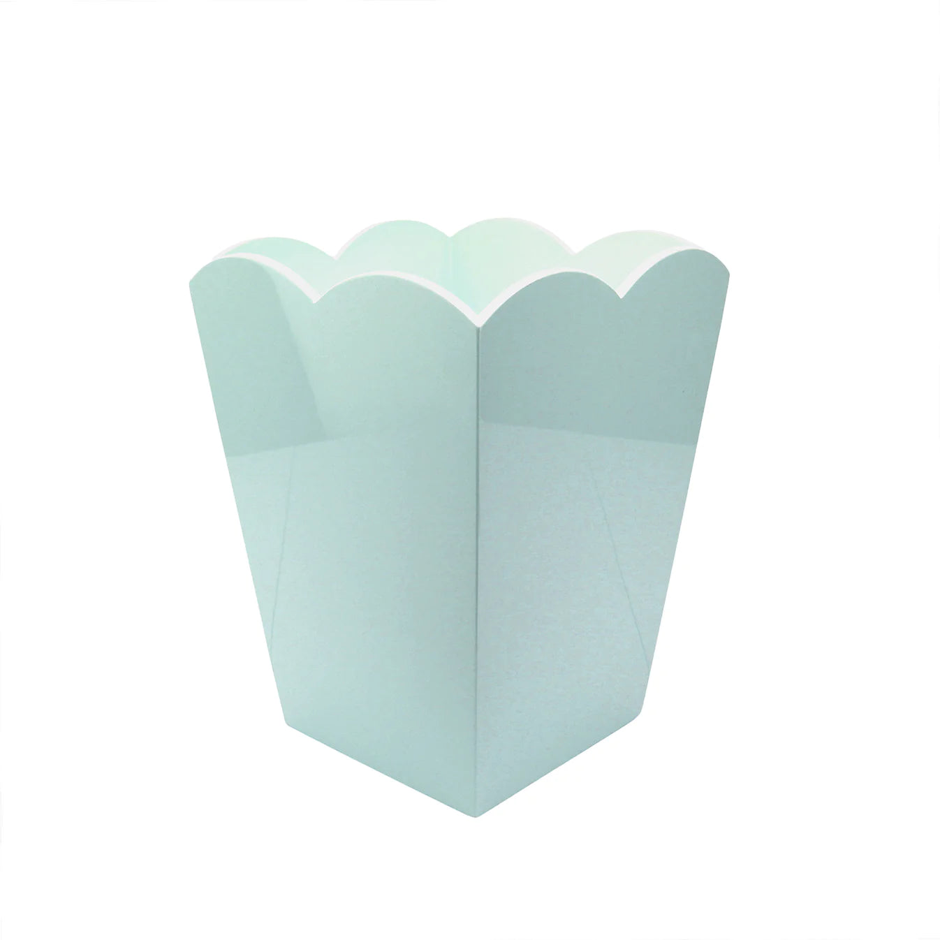 Scalloped Lacquer Bin - Denim & White main image 1