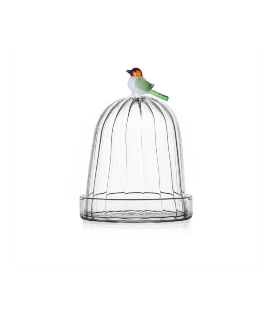 Animal Farm Optic Dome with Dish Bird 11 cm