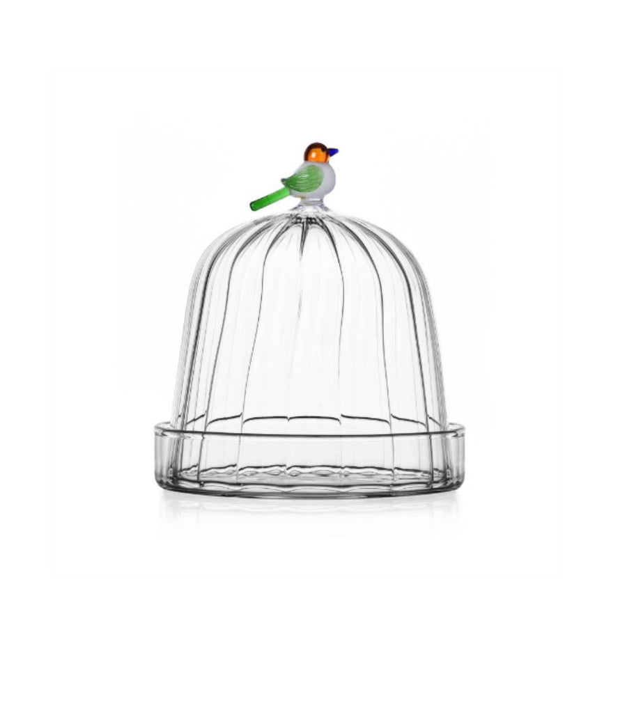 Animal Farm Optic Dome with Dish Bird 14 cm