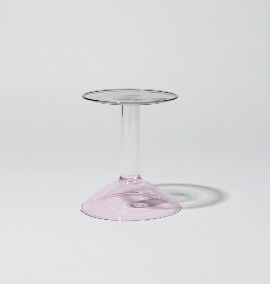 Rainbow Candleholder PM Pink/Clear/Grey