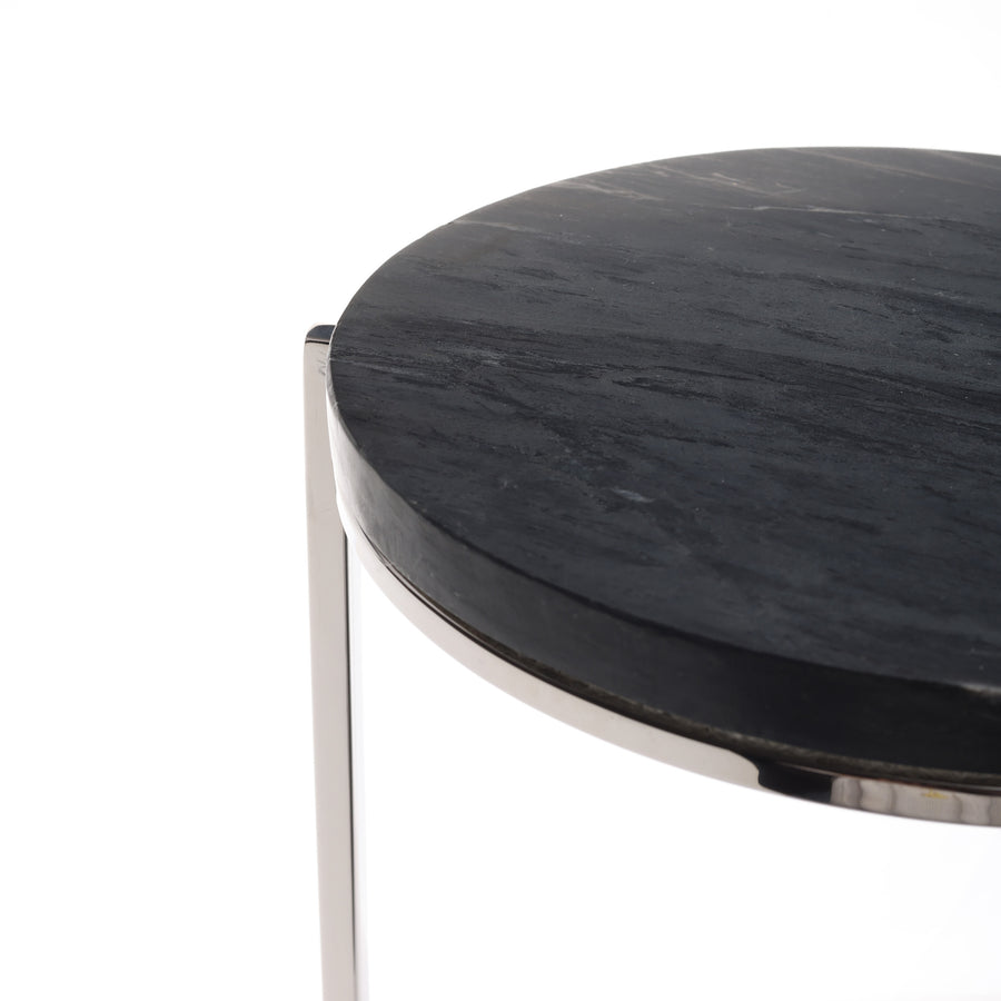 Opulent Side Table, Marine Black Marble