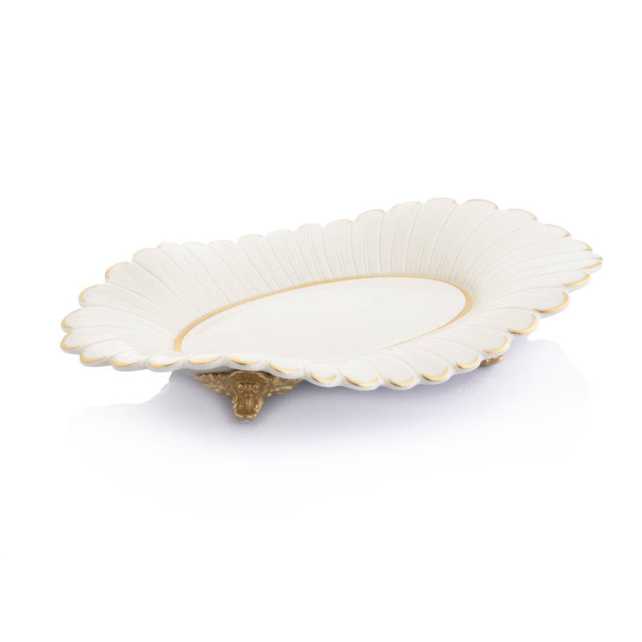 Daisy Tray with Gold Thread Feet