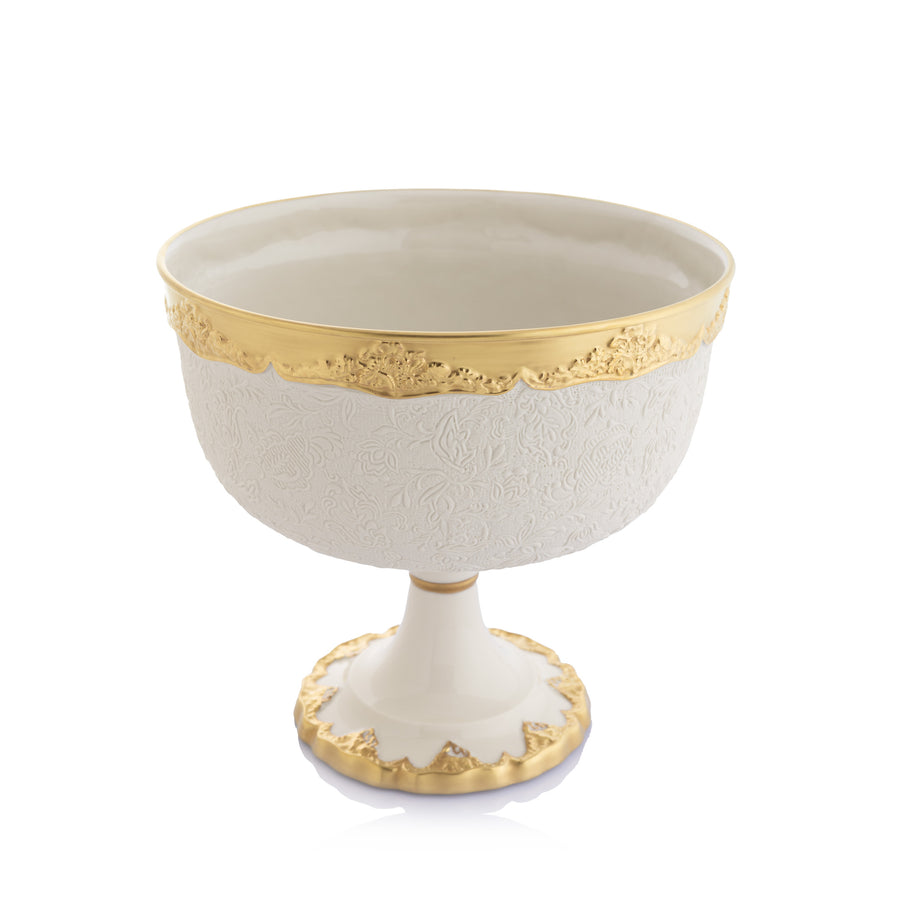 Damasco Centerpiece White Gold