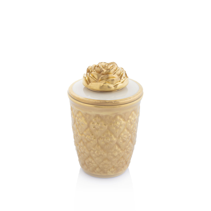 Honey Cup with Lid, Full Gold