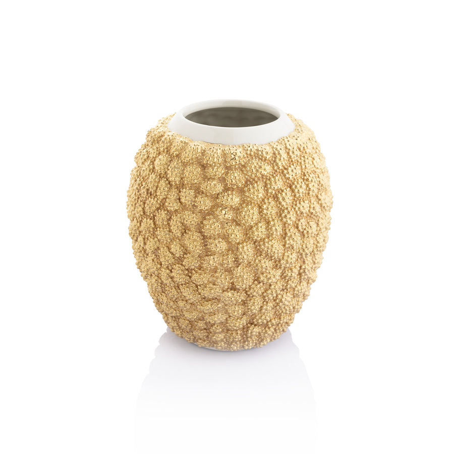 Alice Raspberry Vase, Full Gold