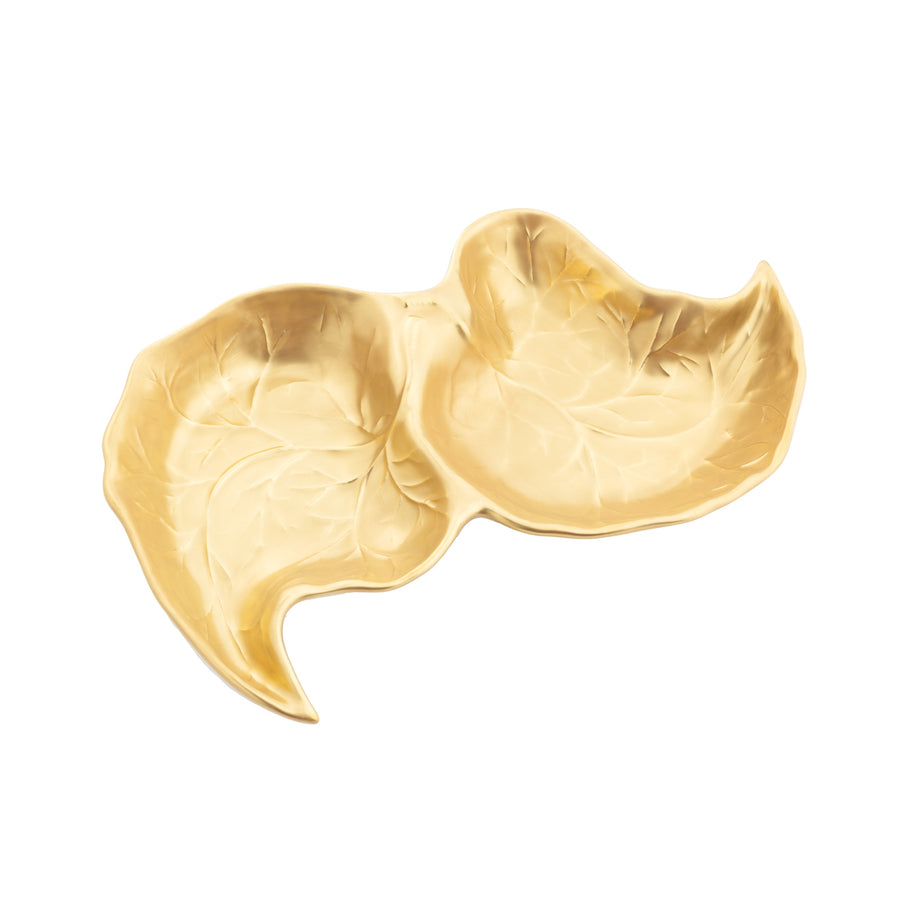 2-Places Appetizer Leaf, Full Gold