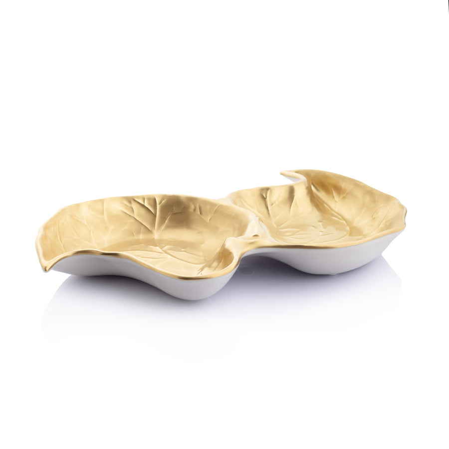 2-Places Appetizer Leaf, Full Gold