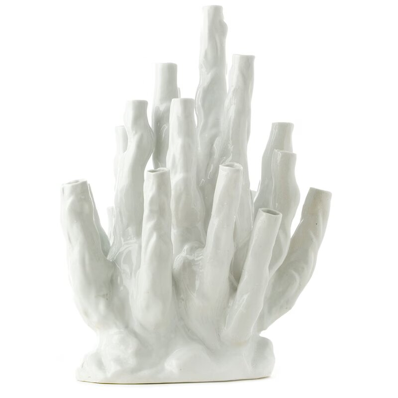 Vase Coral 20-Tulips White