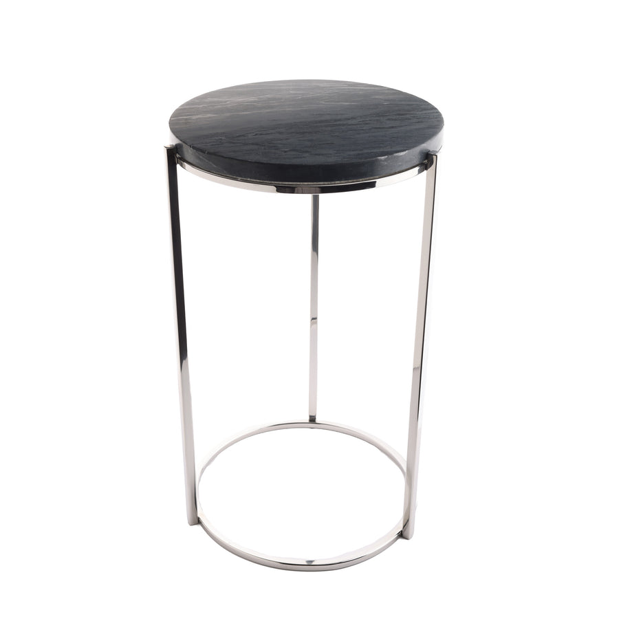 Opulent Side Table, Marine Black Marble