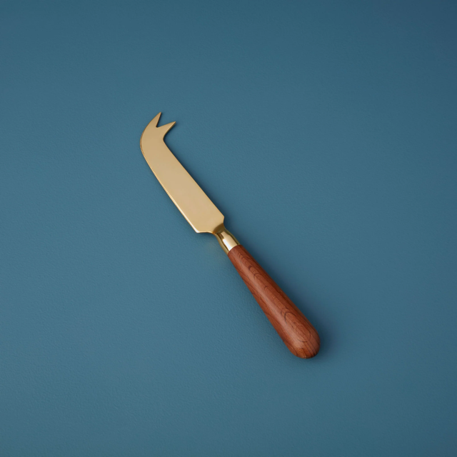 Gold & Wood Cheese Knife