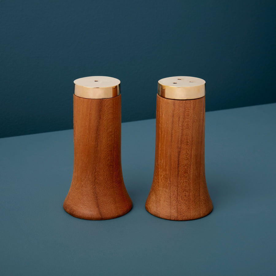 Gold & Wood Salt & Pepper