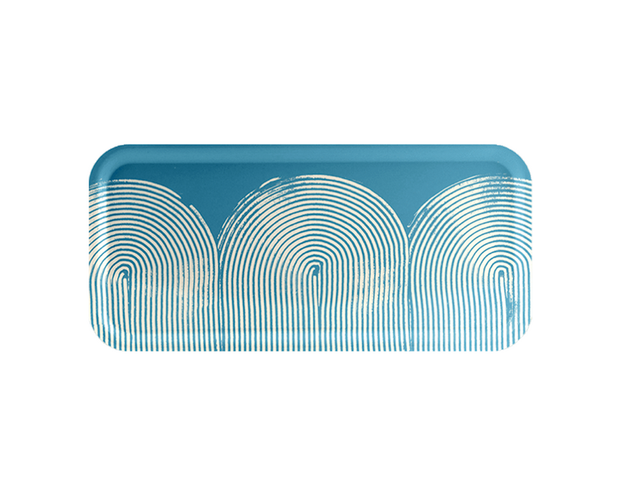 Swirl Blue Tray 32x15cm