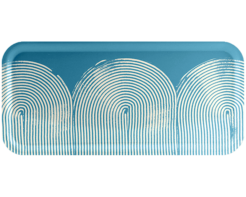 Swirl Blue Tray 32x15cm