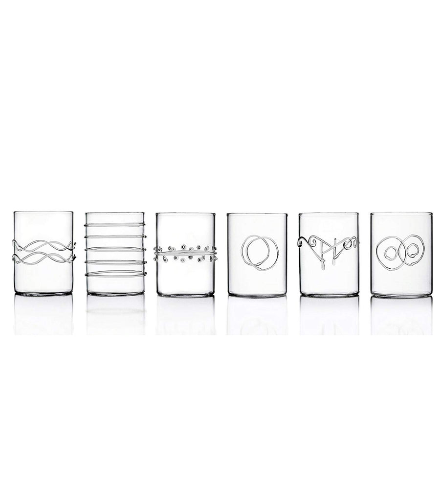 Deco Clear 6 pcs Shot Glass Assorted