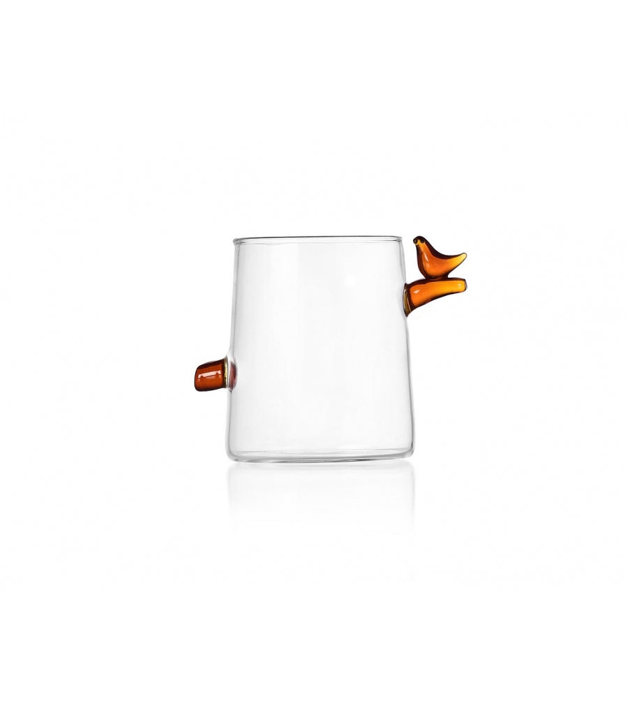 Birds Water Glass Amber Bird