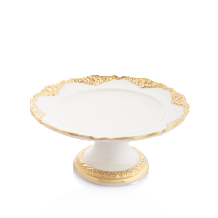 Lemon Plate Stand, White Gold