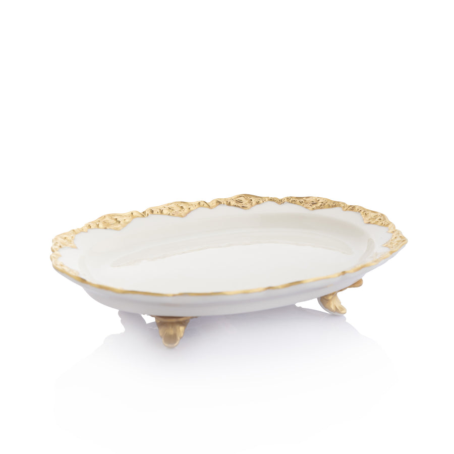 Irene Small Tray Matt Gold with Feet