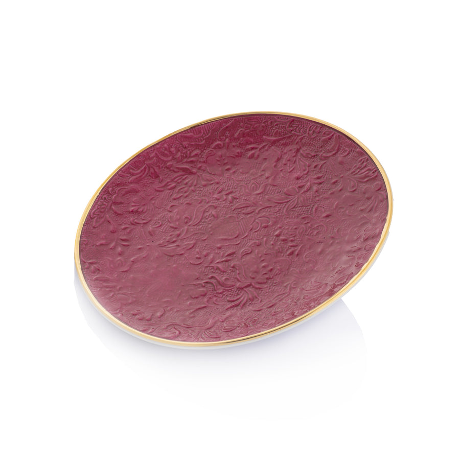 Damasco Dessert Plate, 19 cm, Purple - Set of 6