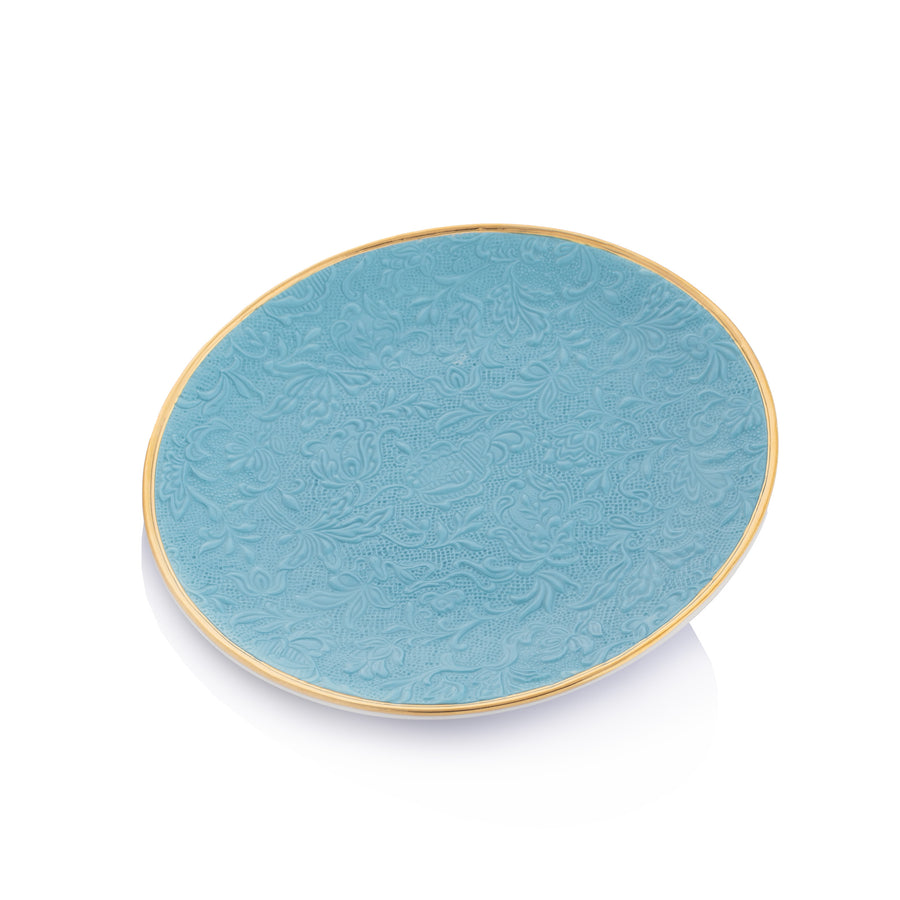 Damasco Dessert Plate, 19 cm, Turquoise - Set of 6