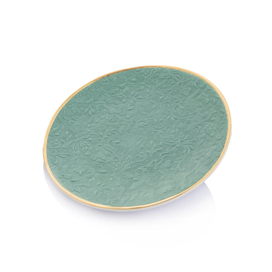 Damasco Dessert Plate, 19 cm, Green - Set of 6