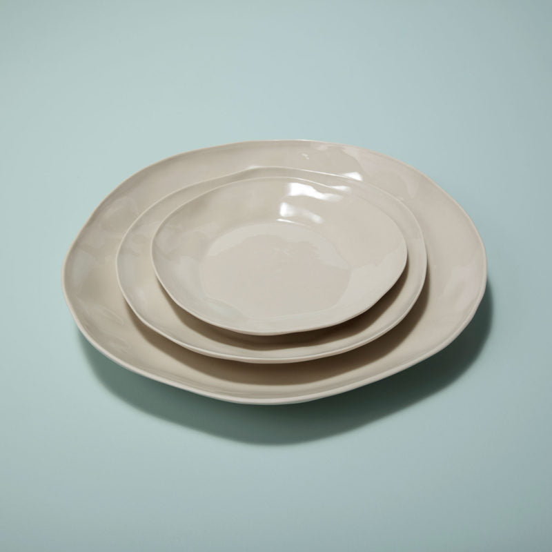 Tam Stoneware Gia Dinner Plate, Pearl, Set of 6