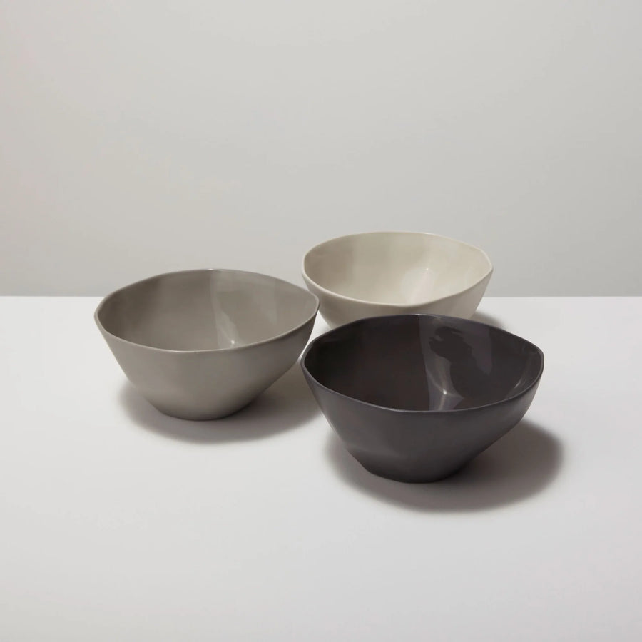 Tam Stoneware Dessert Bowl, Slate, Set of 4