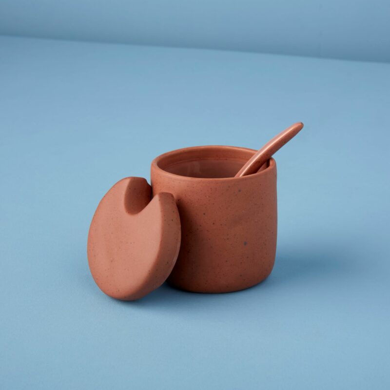 Tam Stoneware Sugar Cellar, Terracotta Rose