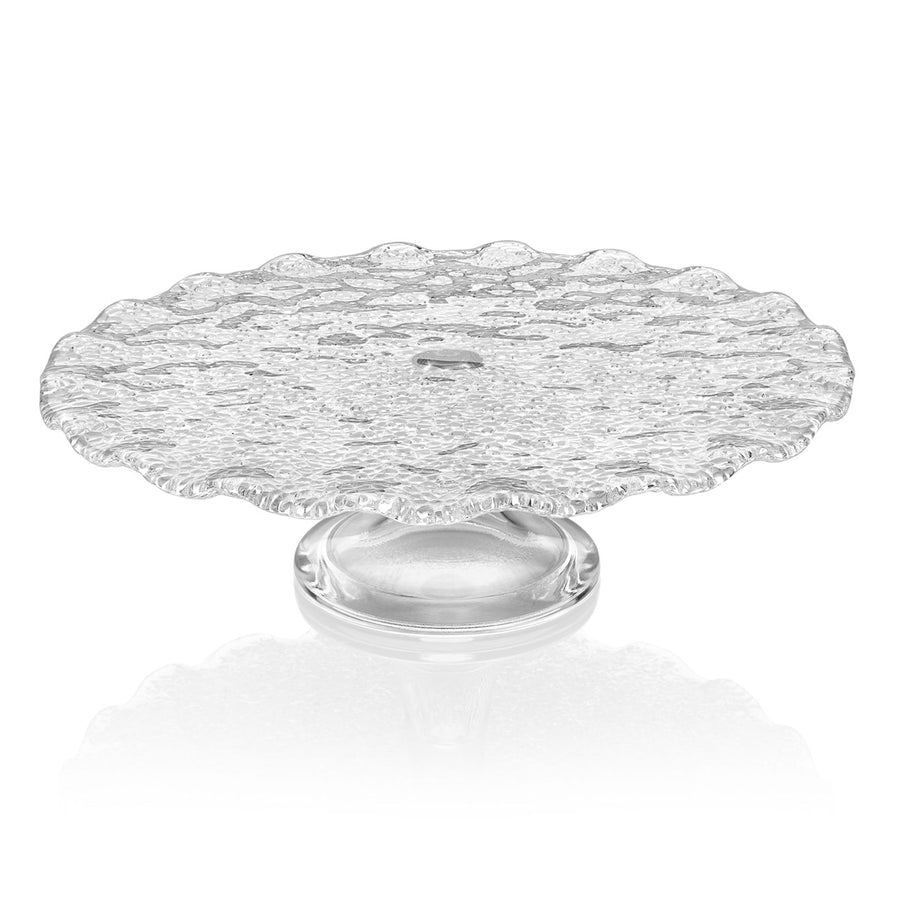 Special Footed Cakestand Scalloped Clear 33 cm