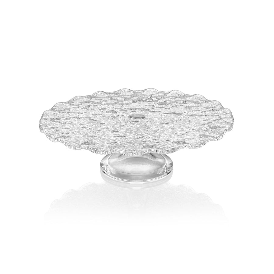 Special Footed Cakestand Scalloped Clear 26 cm