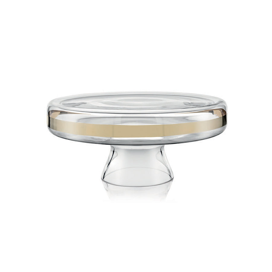 Avenue Footed Cakestand Clear/Gold