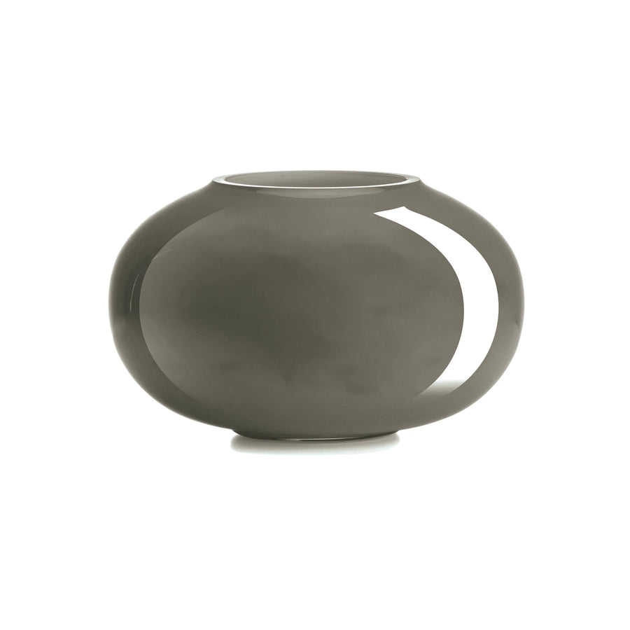 Pandora Cold Cut Gray-Milk White Cased Vase 18 cm