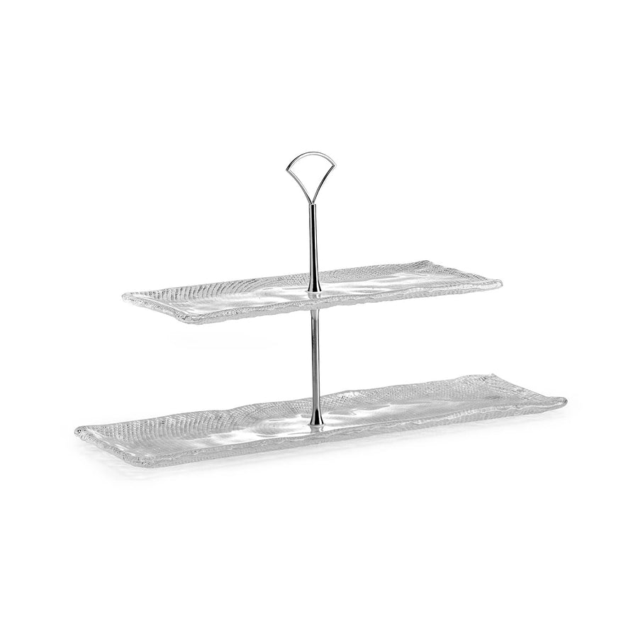 Diamante Rectangular 2-Tier Stand Transparent 25 cm