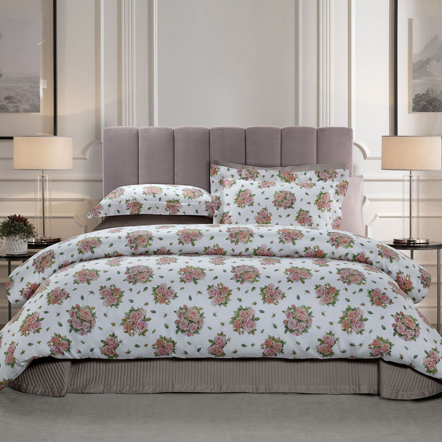 Antea (Madeleine) Stampa All Over Queen Duvet Cover Set 240x220 - 2 White/Pink