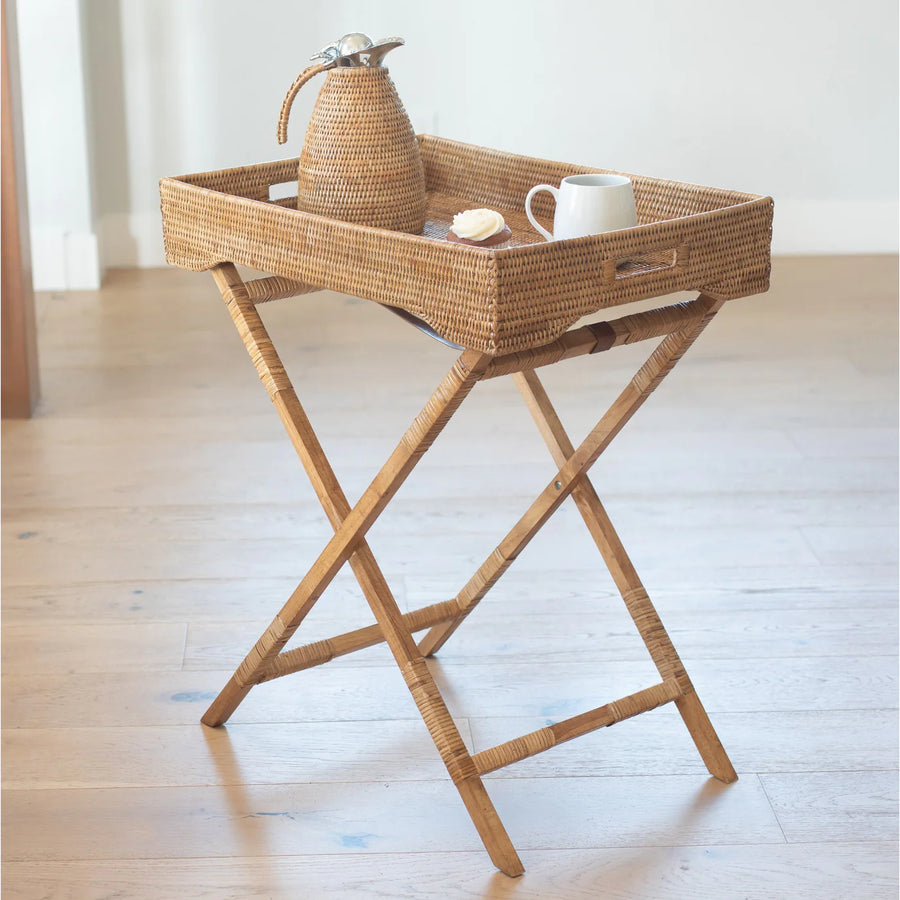 Butler Tray / Table - Honey Brown