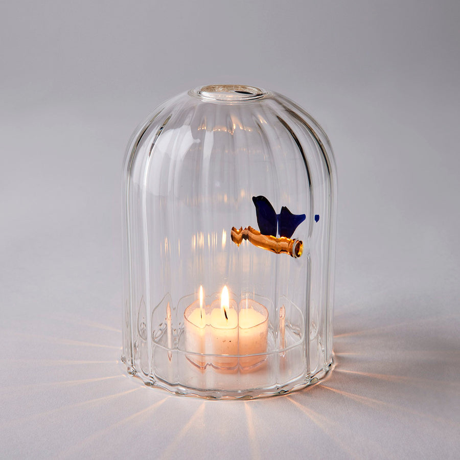 Birds Tealight Candleholder Blue Bird