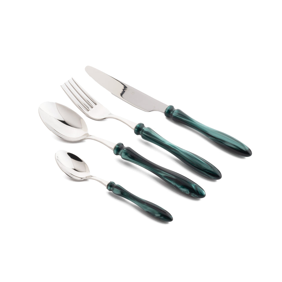 Luxury Set 24 Pcs Elba Steel Dark Green