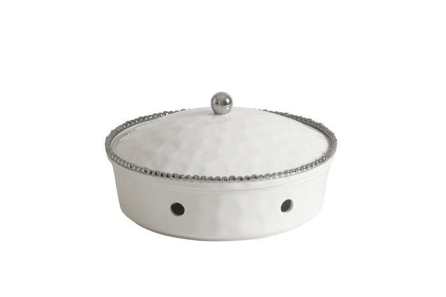 Round Chafing Dish with Silver Beads