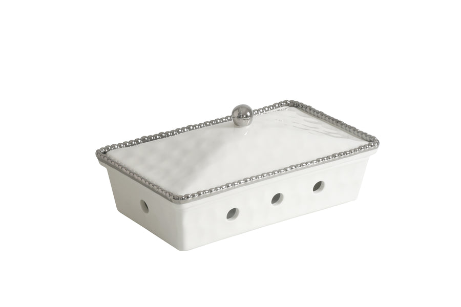 Rectangular Chafing Dish with Silver Beads