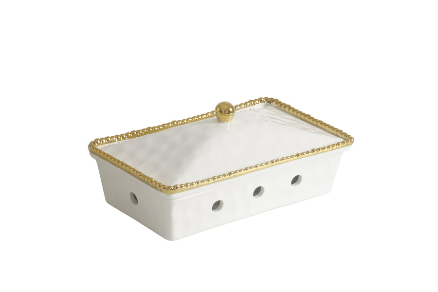 Rectangular Chafing Dish with Gold Beads