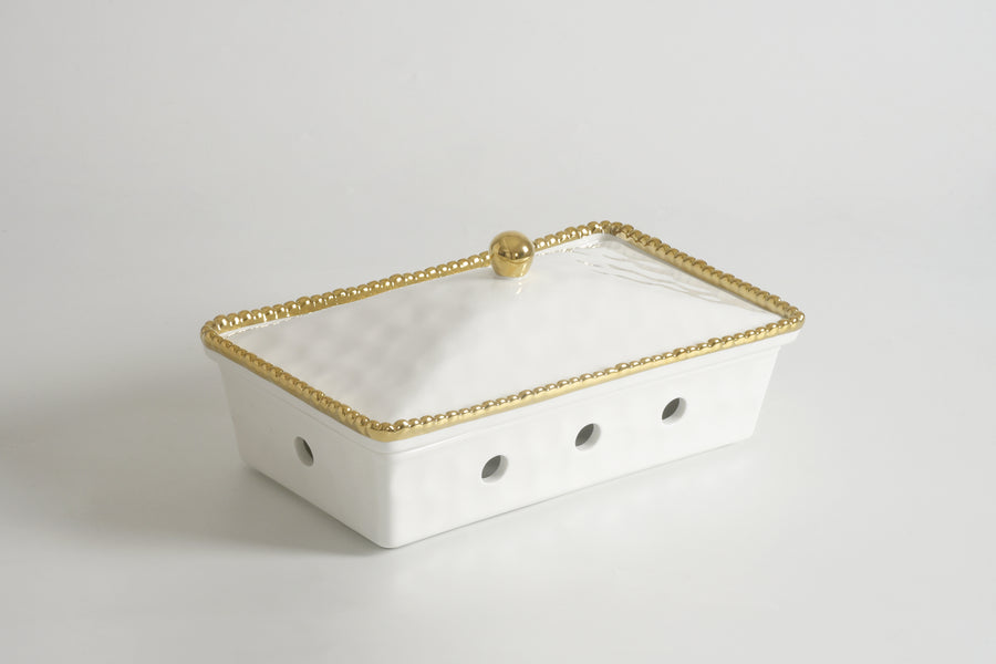 Rectangular Chafing Dish with Gold Beads