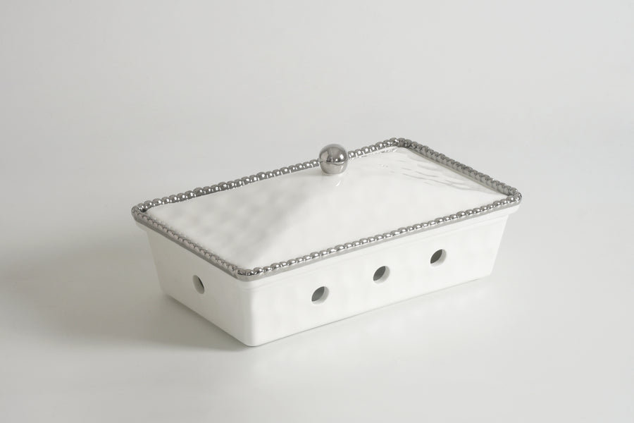 Rectangular Chafing Dish with Silver Beads