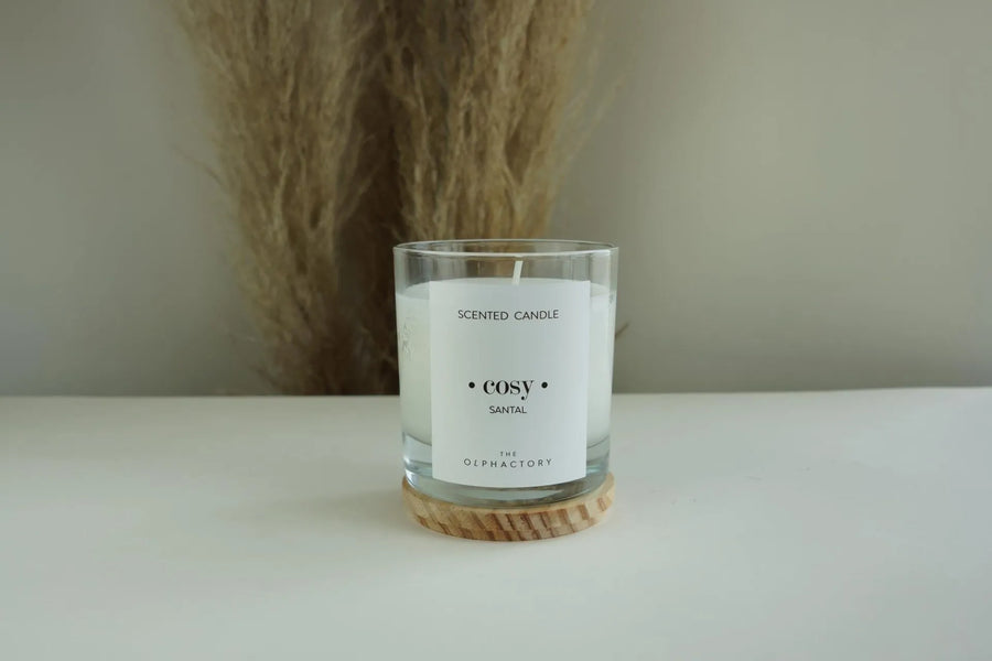 Scented Candle Glass 40h Cosy Santal