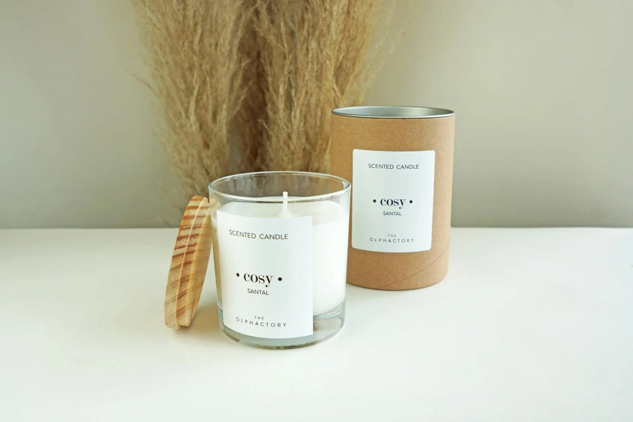 Scented Candle Glass 40h Cosy Santal