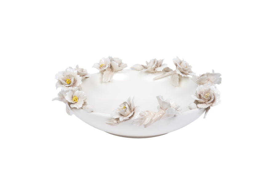 Plate with Beige Flowers