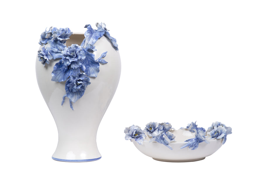 Blue Flowers Vase