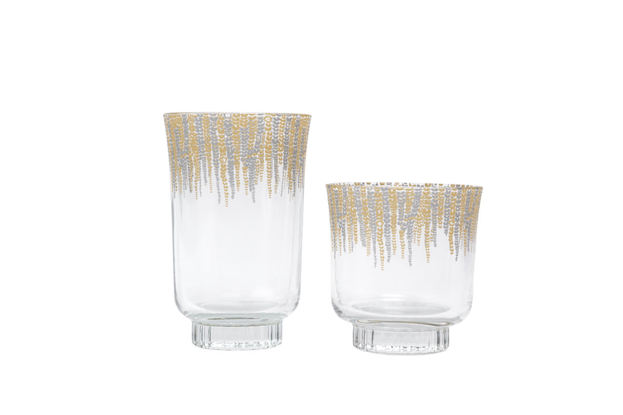 Modern Water Glass Golden Silver Set of 6 Pcs