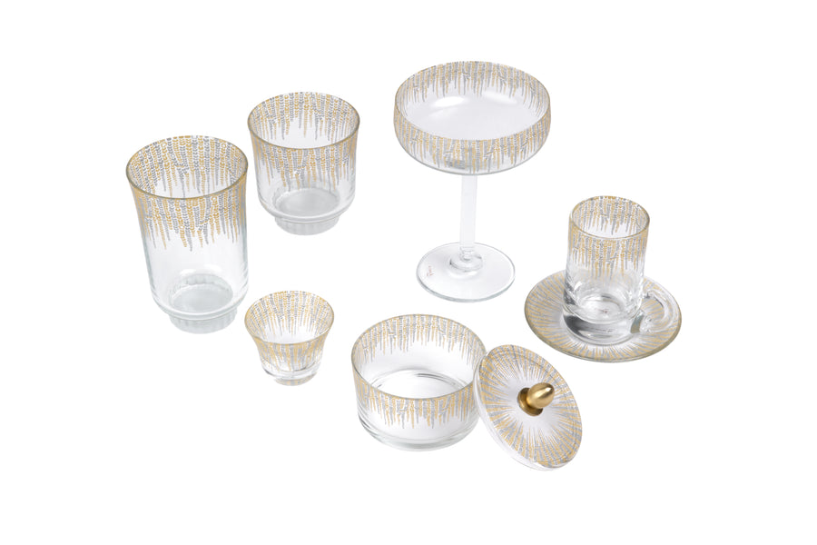 Modern Water Glass Golden Silver Set of 6 Pcs