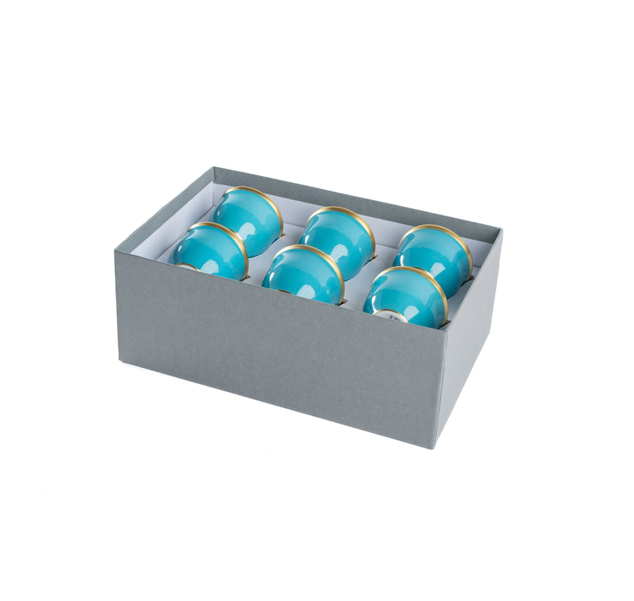 Set of 6 Sous Le Soleil Arabic Coffee Cups Turquoise