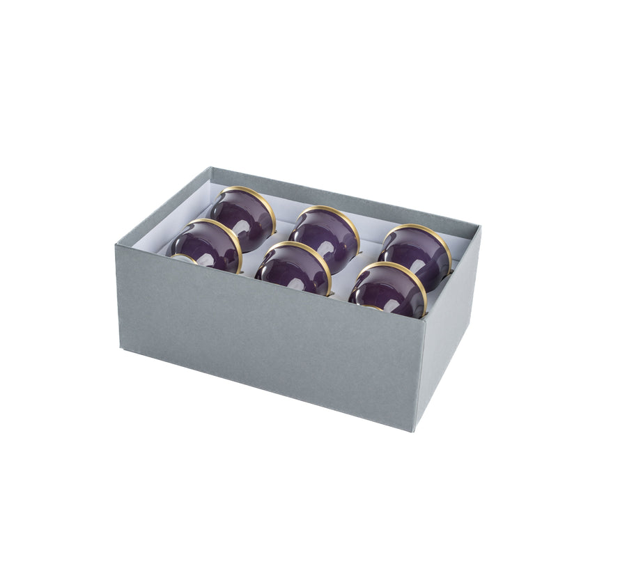 Set of 6 Sous Le Soleil Arabic Coffee Cups Aubergine