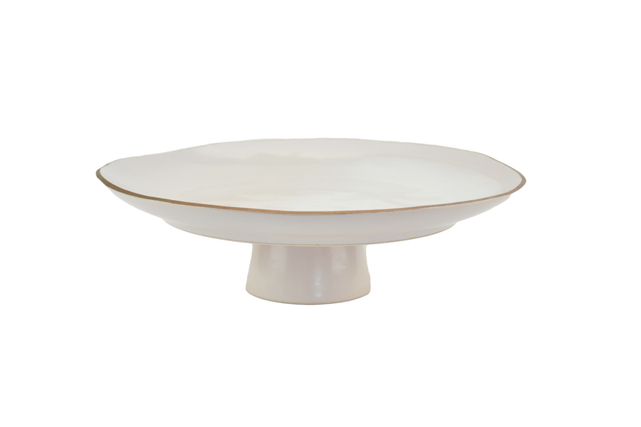 Edge Cake Stand 32 Ivory Gold